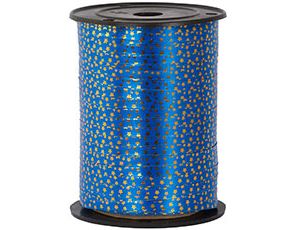 Лента 5мм х230м синяя рис Звезды золотые