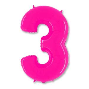 Цифра "3" -  Яркий розовый /Grabo                     