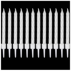 Свечи Спирали с подст. Белые 6 см 12 шт / 1502-6780