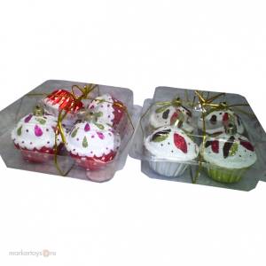 Ел. украшение "Пироженное" 6 см 141-88D