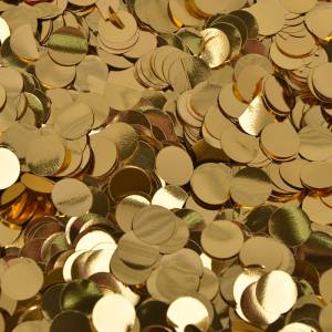 Конфетти для шаров "Кружки Золото" 1 см 50 гр. 6014728