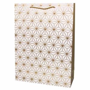 Пакет "Японск Узор, звездн паттерн" Золото/Белый 42*31*12/202122