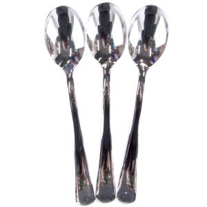 Ложки пластиковые Серебро металлик 17 см, 10 шт / 6231237