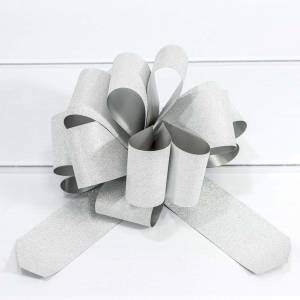 Бант-шар 5 см "Блеск" серебряный /00052350S