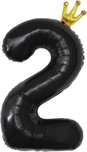 40" Цифра "2" Черный, Золотая корона / Китай 131172