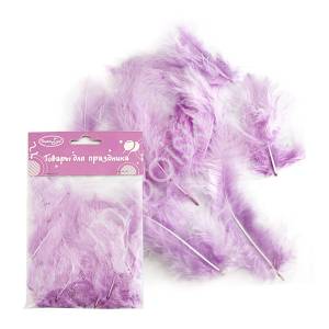 Набор перьев (светло-сиреневые) 10-12 см 30 шт./Ф6072018
