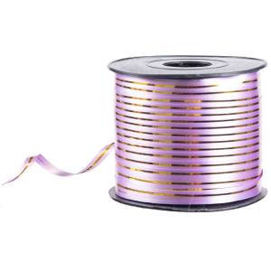 Лента c золотой полоской 5 мм*230 м Сиреневая / 1302-1570