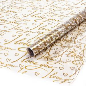 Пленка упаков LoveStory Золото/Белый /70см*8м 73129