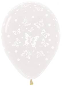 Бабочки и цветок, 12" Прозрачный (Колумбия)