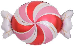 25" Конфета Золотые полоски, розовая/красная / Китай 26944