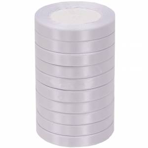 Лента атлас белая 12 мм*22,85 м в уп. (10 шт.) / 88017646