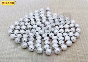 Бусы на елку 1,4 см*1,8 м Серебряные