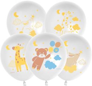 12" Любимые зверята, белый пастель (Китай 512)/ 25 шт 512-074