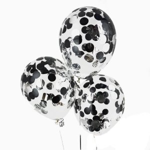 Конфетти для шаров "Круги черные" фольга d=4,2 см., 50 гр.