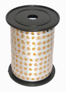 Лента c сердцами 1 см*100м Белая