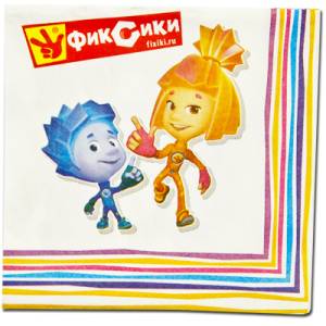 Cалфетки бумажные "Фиксики" 33см 16шт