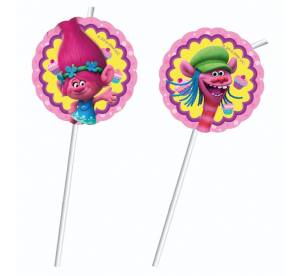 Трубочка д/кокт "Тролли" 24см  6шт