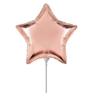 Звезда металлик розовое золото 9" 1204-1161