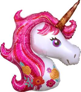 Голова Единорога розовый цветочный (Китай)/15126