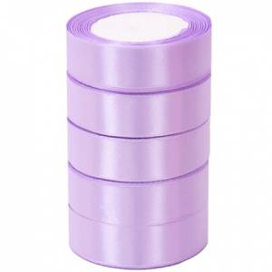 Лента атлас нежно-сиреневая 25 мм*22,85 м в уп. (5 шт.) / 88017579