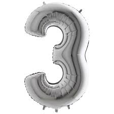 Цифра "3" - серебро/MD