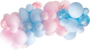 Гирлянда Конфетти голубой/розовый макарунс из воздушных шаров, 44 шт. в уп./6233268