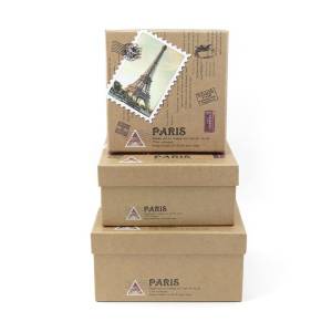 Коробка 15*15*6,5 см "Париж" крафт