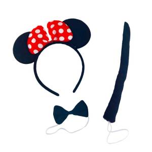 Набор "Мышка" Черный (ободок,бант,хвост) / 1707237