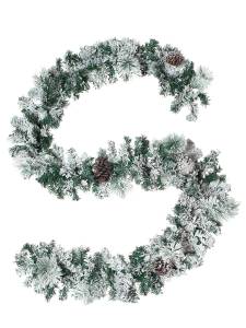 Гирлянда хвойная с шишками заснеженная 3 м. 280 веток (НГУ-5554)