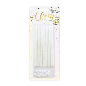 Свечи тортовые классические XL с золот литтером и держ 12шт, 15см 620215