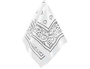 Бандана с рис белая 50*50см/1501-3391