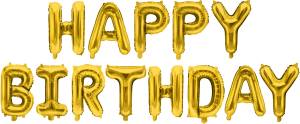Набор шаров-букв мини Happy Birthday золото 16"/ 17372V