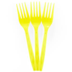 Вилки пластиковые Желтые 15 см, 10 шт / 6231270