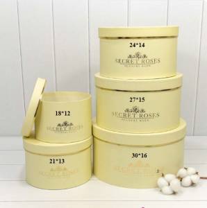 Коробка Цилиндр 27*15 см "SECRET ROSES" Бежевый