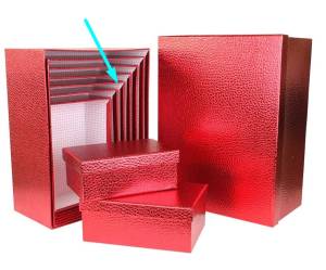 Коробка Текстура кожи красная 27*20*11.5 /SY605-RED