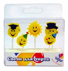 Свеча Смайлики (5шт)/700216