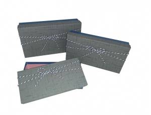 Коробка 27*15*6,5 см "Капитан" синяя со шнурком/жгутом