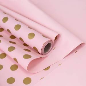 Пленка матовая Золотые точки, Розовая 0,6*10 м/87998200