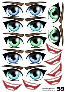 Наклейки "Глаза Рты №39"(6 комплектов на листе)/1960-39