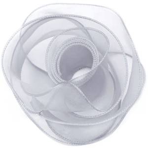 Лента Органза 4 см.*9,14 м. Серебро с леской / 6233767