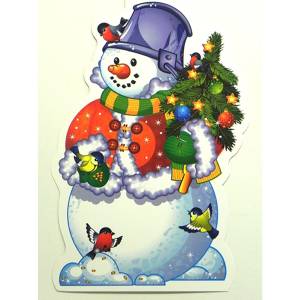 Баннер  "Снеговик с елочкой" 41 см.