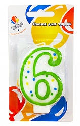 Свеча для торта Цифра классика "6"
