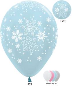 Снежинки, 12" ассорти перламутр