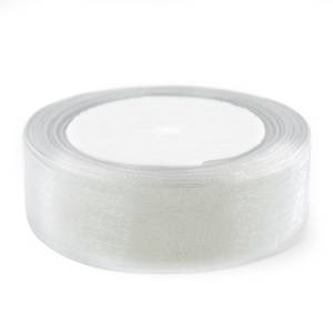 Лента Органза 2.5 см.*22.85 м Белый / О251001/ О251042