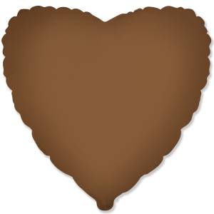 Сердце матовое Choco Brown 18"/ 1204-1599