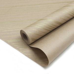 Крафт-бумага Elance Стильные полоски Золото 0,5*8,23 м./19418