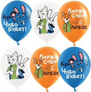 12" Мистер Лис и Зайка Полицейский, ассорти пастель (Китай)/ 25 шт 613024