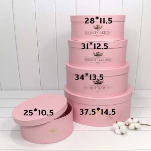 Коробка 25*10,5 см "THE SECRET GARDEN" круглая розовая