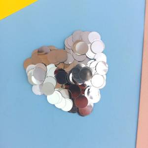 Конфетти для шаров "Круг серебро" d=1 см., 50 гр./Ч45109