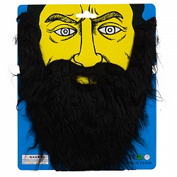 Борода с бакенбардами черная